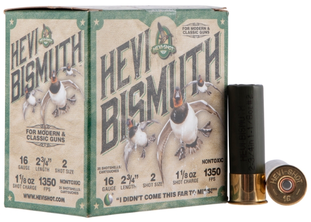 Picture of Hevi-Shot Hevi-Bismuth Waterfowl 16 Gauge 2.75" 1 1/8 Oz 1350 Fps Bismuth 2 Shot 25 Bx/10 Cs 