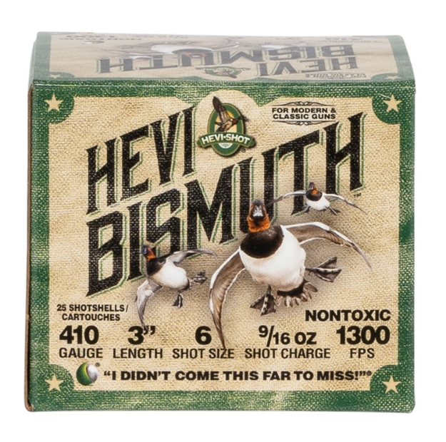 Picture of Hevi-Shot Hevi-Bismuth Waterfowl 410 Gauge 3" 9/16 Oz 1300 Fps Bismuth 6 Shot 25 Bx/10 Cs 