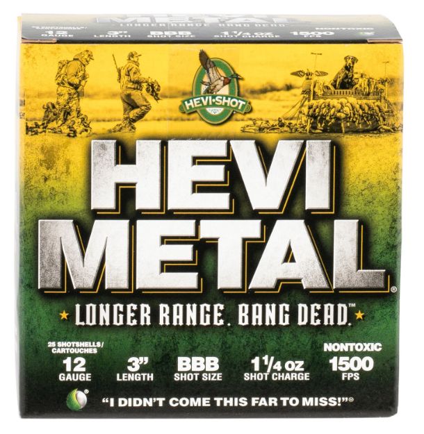 Picture of Hevi-Metal Hevi-Metal Longer Range 12 Gauge 3" 1 1/4 Oz 1500 Fps Bbb Shot 25 Bx/10 Cs 