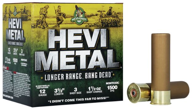 Picture of Hevi-Metal Hevi-Metal Longer Range 12 Gauge 3.50" 1 1/2 Oz 1500 Fps 3 Shot 25 Bx/10 Cs 