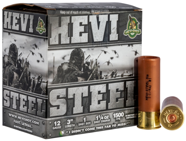 Picture of Hevi-Shot Hevi-Steel Waterfowl 12 Gauge 3" 1 1/4 Oz 1 Shot 25 Per Box/ 10 Cs 