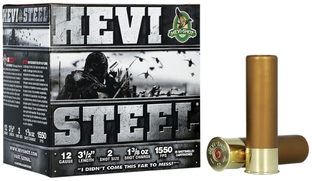 Picture of Hevi-Shot Hevi-Steel Waterfowl 12 Gauge 3.50" 1 3/8 Oz 2 Shot 25 Per Box/ 10 Cs 