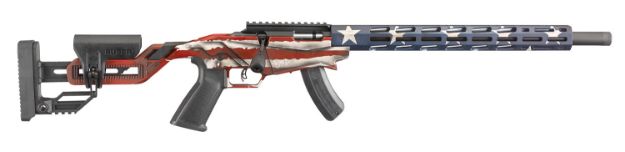 Picture of Ruger Precision Rimfire 22 Lr 15+1 18" Threaded 1137 Alloy Steel Barrel, American Flag Cerakote Finish, Adjustable Quick-Fit Precision Rimfire Stock, 30 Moa Picatinny Rail, Optics Ready 