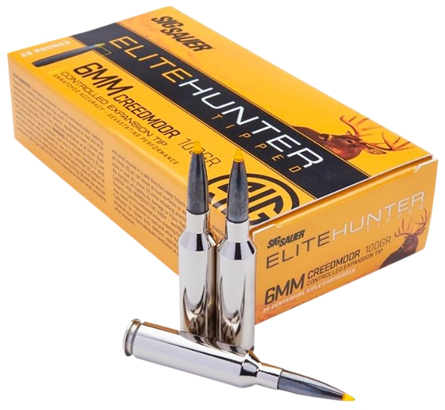 Picture of Sig Sauer Elite Hunter Tipped 6Mm Creedmoor 100 Gr 2970 Fps Controlled Expansion Tip (Cet) 20 Bx/10 Cs 