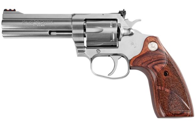 Picture of Colt Mfg King Cobra Target 357 Mag Caliber With 4.25" Barrel, 6Rd Capacity Cylinder, Overall Matte Stainless Steel Finish & Altamont Wood Grip 