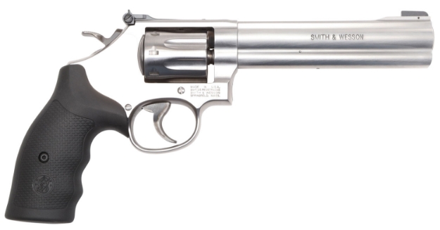 Picture of Smith & Wesson Model 648 22 Wmr Stainless Steel 6" Full Underlug Barrel, 8Rd Cylinder & K-Frame, Synthetic Grip, Internal Lock 