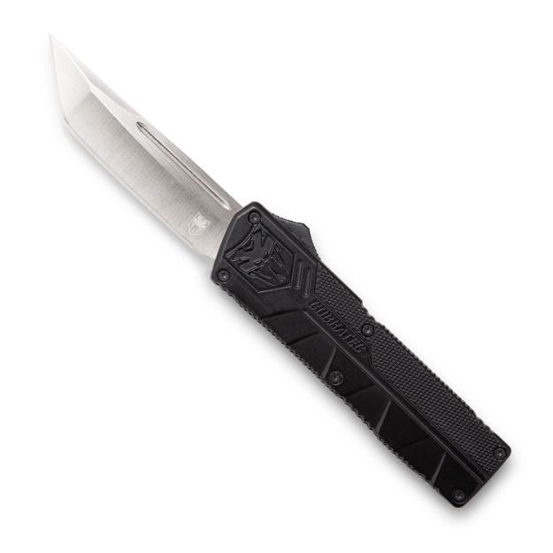 Picture of Cobratec Knives Lightweight 3.25" Otf Tanto Plain D2 Steel Blade/Black Aluminum Handle Includes Pocket Clip 