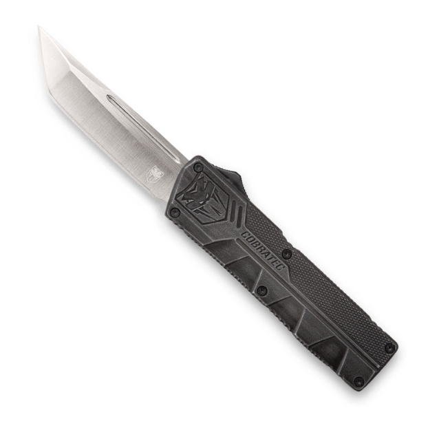 Picture of Cobratec Knives Lightweight 3.25" Otf Tanto Plain D2 Steel Blade/Stonewashed Aluminum Handle Includes Pocket Clip 