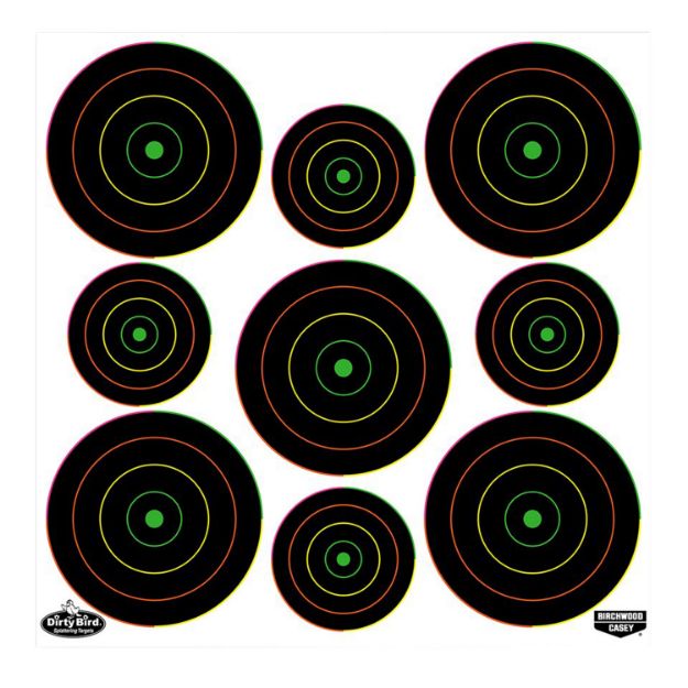 Picture of Birchwood Casey Dirty Bird Bullseye Tagboard Hanging Pistol/Rifle Black/Green 20 Per Pkg 