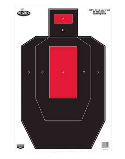 Picture of Birchwood Casey Dirty Bird Ipsc Tagboard Hanging Pistol 16.50" X 24" Black/Red 3 Per Pkg 