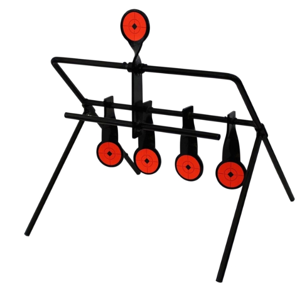 Picture of Birchwood Casey World Of Targets Airgun Resetting 1.75" Airgun Black/Orange Steel Circle W/Crosshair & Diamond 0.19" Thick 