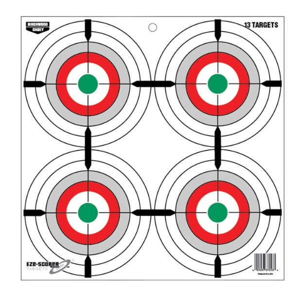 Picture of Birchwood Casey Eze-Scorer 12" Bullseye Paper Hanging Multi-Color 13 Per Pkg 