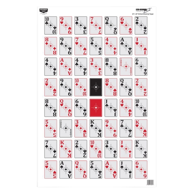 Picture of Birchwood Casey Eze-Scorer 52-Card Shoot-Up Playing Cards Paper Hanging 23" X 35" Multi-Color 5 Pack 