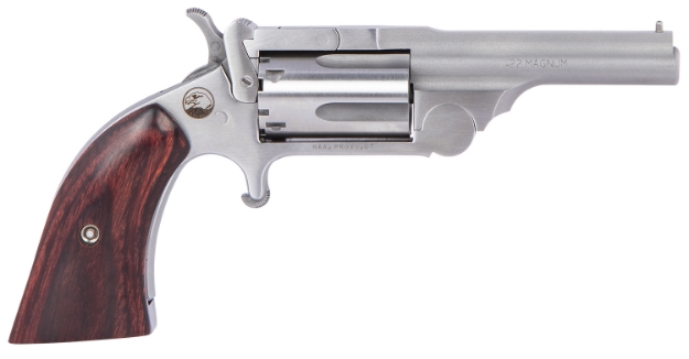 Picture of North American Arms Ranger Ii 22 Lr Or 22 Wmr Caliber With 2.50" Barrel, 5Rd Capacity Cylinder, Overall Stainless Steel Finish & Rosewood Boot Grip Includes Cylinder 