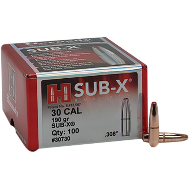 Picture of Hornady Sub-X Hunting 30 Cal .308 190 Gr Subsonic-Expanding 