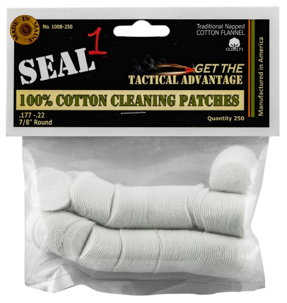 Picture of Seal 1 Cleaning Patches .177-22 Cal 0.88" Cotton 250 Per Bag 