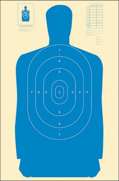 Picture of Action Target Qualification Standard Silhouette Paper Hanging 24" X 45" Blue/White 100 Per Box 