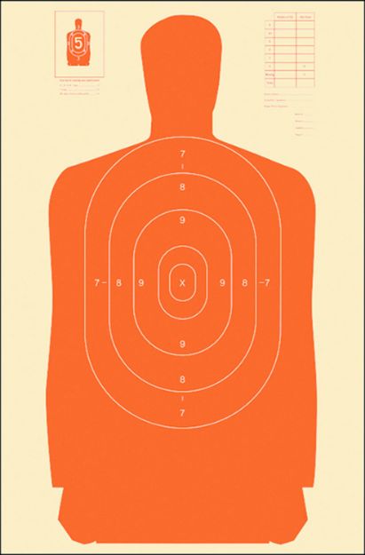 Picture of Action Target Qualification Standard Silhouette Paper Hanging 24" X 45" Orange/White 100 Per Box 