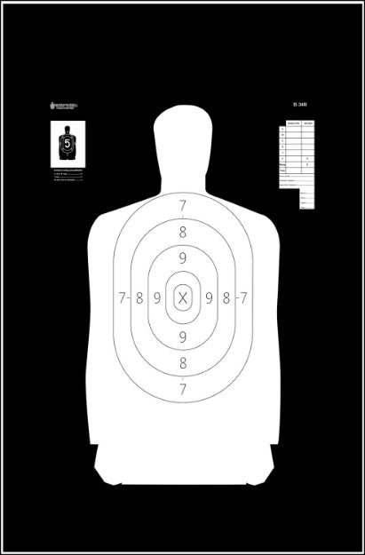 Picture of Action Target Qualification Reverse Silhouette Paper Hanging 25 Yds 17.50" X 23" Black/White 100 Per Box 