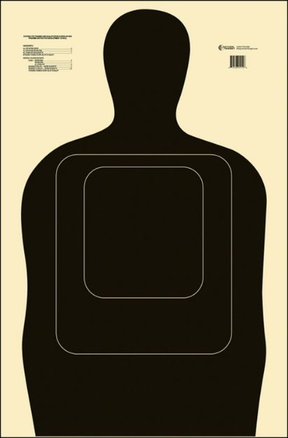 Picture of Action Target Qualification Standard Silhouette Paper Hanging 25 Yds 24" X 45" Black/White 100 Per Box 