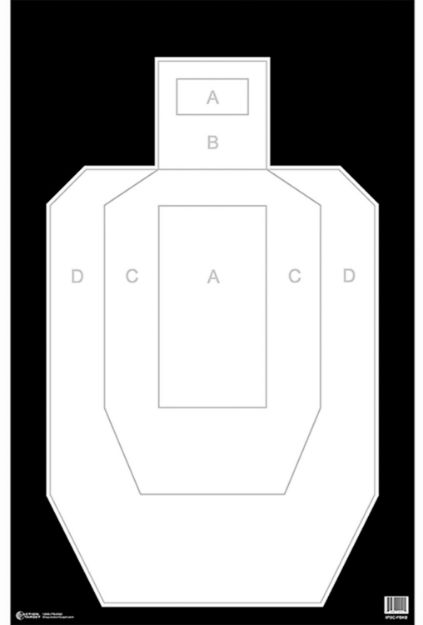 Picture of Action Target High Visibility Ipsc/Uspsa Silhouette Heavy Paper Hanging High Visibility 100 Per Box 