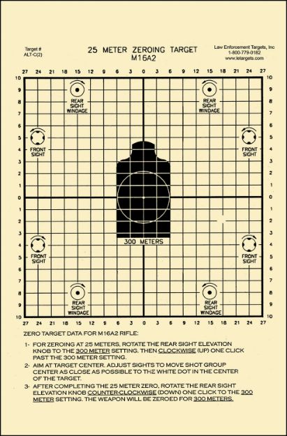 Picture of Action Target Sighting Zeroing Center Mass Tagboard Hanging 25 Meters 8.75" X 11.50" Black/White 100 Per Box 