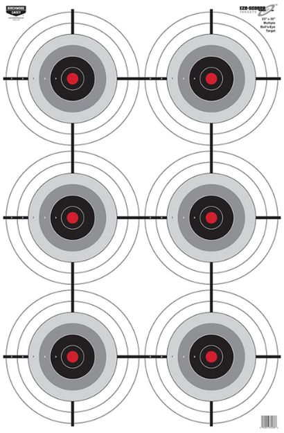 Picture of Birchwood Casey Eze-Scorer 6-Bullseye Paper Target 23" X 35" 100 Per Pack 