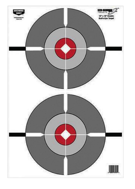 Picture of Birchwood Casey Eze-Scorer Double Bull's-Eye Bullseye Paper Target 12" X 18" 100 Per Pack 