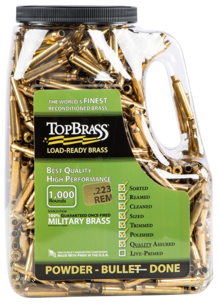 Picture of Top Brass Llc 8B223remmy-M-J Premium Reconditioned 223 Rem Rifle Brass 1000 Per Jug 