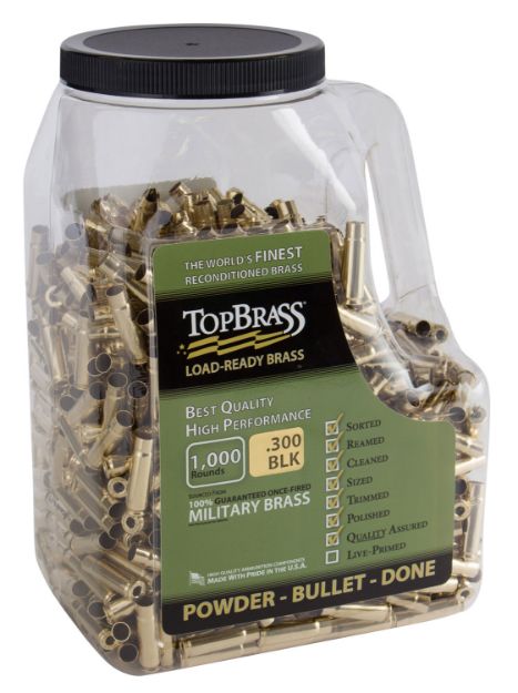 Picture of Top Brass Llc 8B300blkmy-M-J Premium Reconditioned 300 Blackout Rifle Brass 1000 Per Jug 