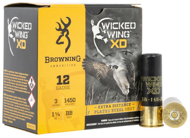 Picture of Browning Ammo Wicked Wing Xd Extra Distance 12 Gauge 3" 1 1/4 Oz 1450 Fps Bb Shot 25 Bx/10 Cs 