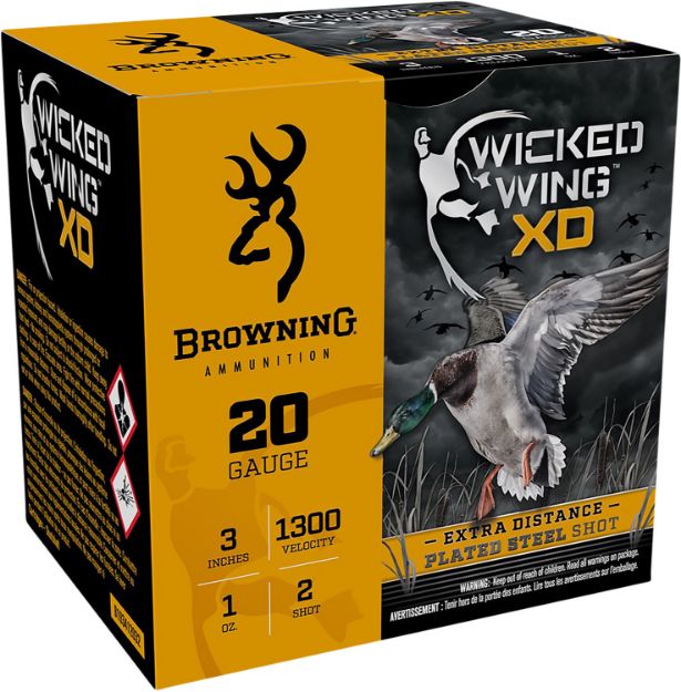 Picture of Browning Ammo Wicked Wing Xd Extra Distance 20 Gauge 3" 1 Oz 1300 Fps 2 Shot 25 Bx/10 Cs 