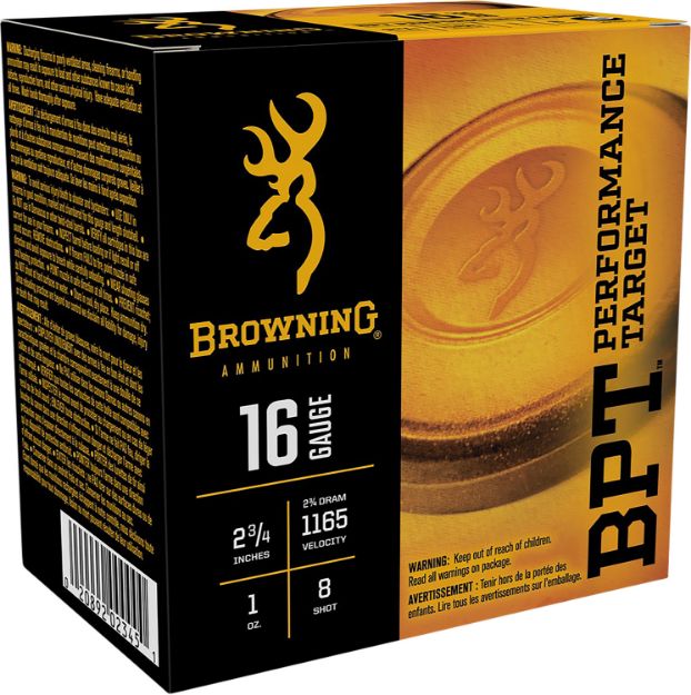 Picture of Browning Ammo Bpt Performance Target 16 Gauge 2.75" 1 Oz 8 Shot 25 Per Box/ 10 Cs 