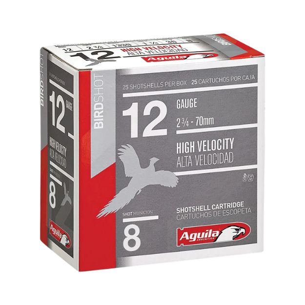 Picture of Aguila Birdshot High Velocity 12 Gauge 2.75" 1 1/4 Oz 8 Shot 25 Per Box/ 10 Cs 