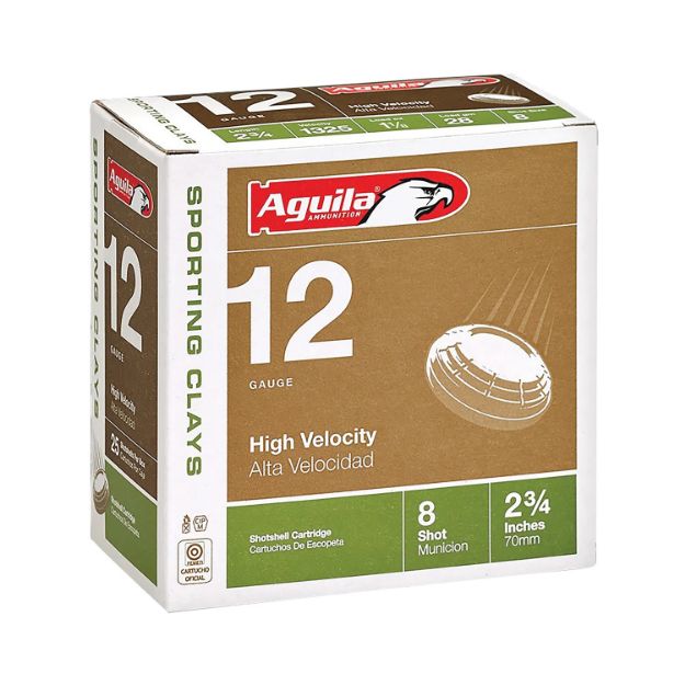 Picture of Aguila Sporting Clays High Velocity 12 Gauge 2.75" 1 1/8 Oz 8 Shot 25 Per Box/ 10 Cs 