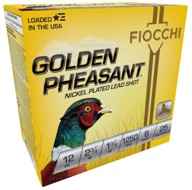 Picture of Fiocchi Golden Pheasant Extrema 12 Gauge 2.75" 1 3/8 Oz 1250 Fps 6 Shot 25 Bx/10 Cs 