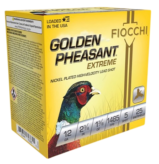 Picture of Fiocchi Golden Pheasant Extrema 12 Gauge 2.75" 1 3/8 Oz 5 Shot 25 Per Box/ 10 Cs 