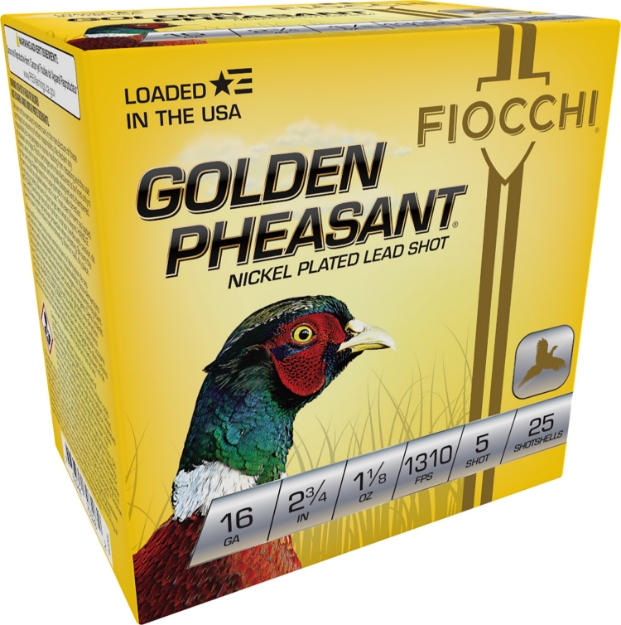 Picture of Fiocchi Golden Pheasant Extrema 16 Gauge 2.75" 1 1/8 Oz 5 Shot 25 Per Box/ 10 Cs 