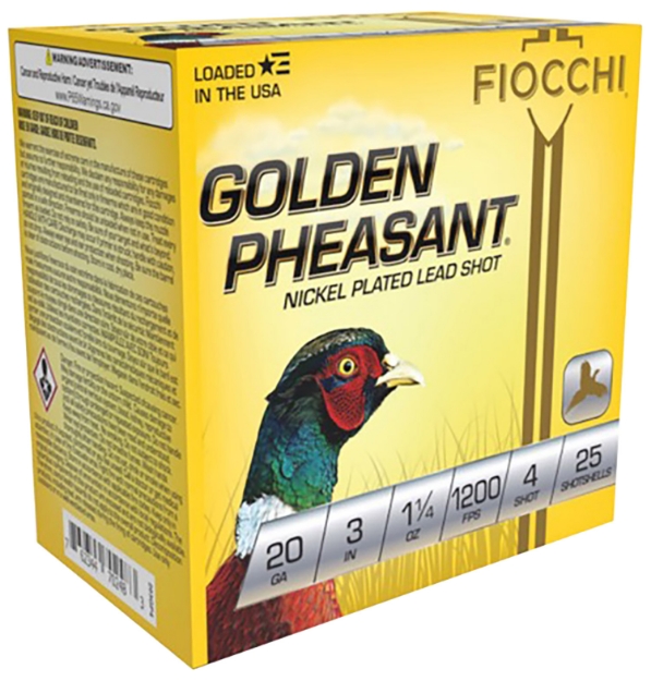 Picture of Fiocchi Golden Pheasant Extrema 20 Gauge 3" 1 1/4 Oz 1200 Fps 4 Shot 25 Bx/10 Cs 