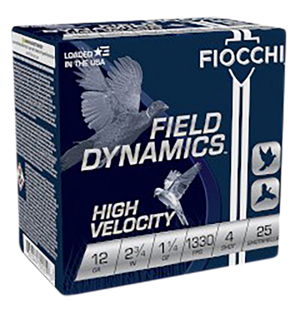 Picture of Fiocchi Field Dynamics High Velocity 12 Gauge 2.75" 1 1/4 Oz 1330 Fps 4 Shot 25 Bx/10 Cs 