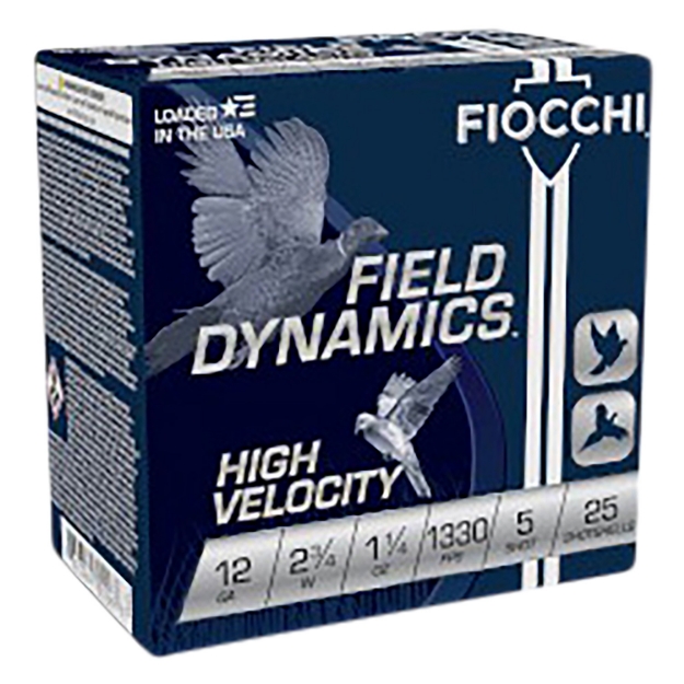 Picture of Fiocchi Field Dynamics High Velocity 12 Gauge 2.75" 1 1/4 Oz 1330 Fps 5 Shot 25 Bx/10 Cs 