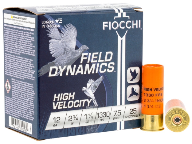 Picture of Fiocchi Field Dynamics High Velocity 12 Gauge 2.75" 1 1/4 Oz 1330 Fps 7.5 Shot 25 Bx/10 Cs 