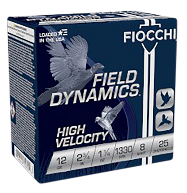 Picture of Fiocchi Field Dynamics High Velocity 12 Gauge 2.75" 1 1/4 Oz 1330 Fps 8 Shot 25 Bx/10 Cs 