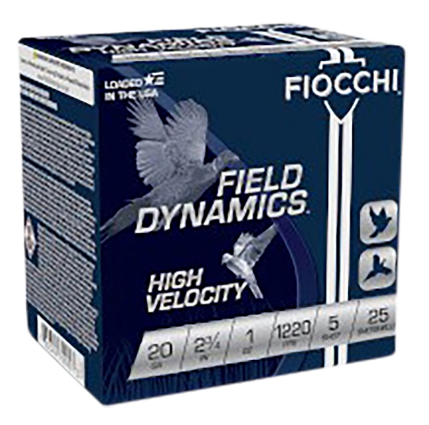 Picture of Fiocchi Field Dynamics High Velocity 20 Gauge 2.75" 1 Oz 1220 Fps 5 Shot 25 Bx/10 Cs 