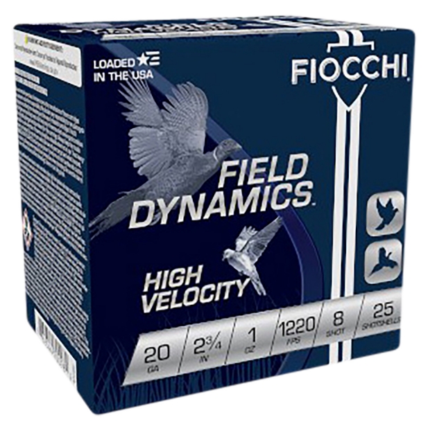 Picture of Fiocchi Field Dynamics High Velocity 20 Gauge 2.75" 1 Oz 8 Shot 25 Per Box/10 Cs 