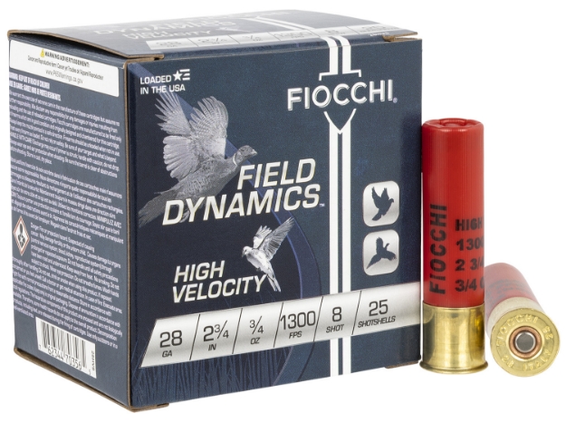 Picture of Fiocchi Field Dynamics High Velocity 28 Gauge 2.75" 3/4 Oz 1300 Fps 8 Shot 25 Bx/10 Cs 