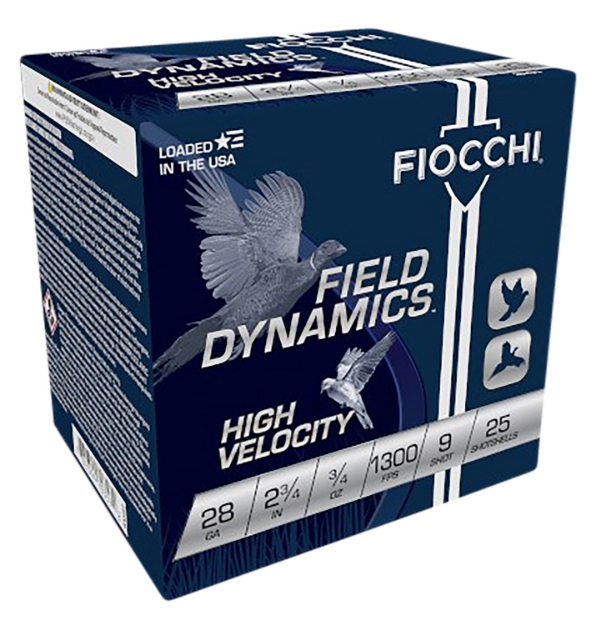 Picture of Fiocchi Field Dynamics High Velocity 28 Gauge 2.75" 3/4 Oz 1300 Fps 9 Shot 25 Bx/10 Cs 