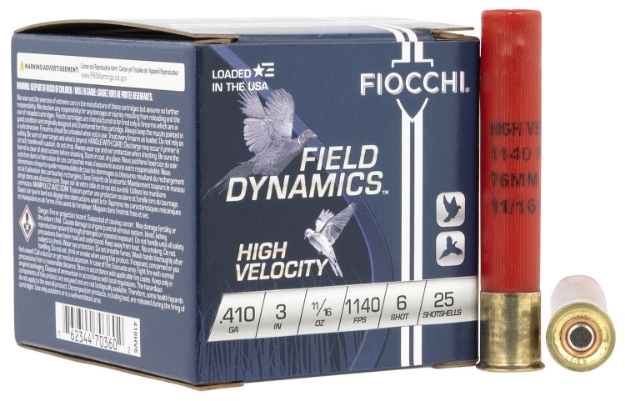 Picture of Fiocchi Field Dynamics High Velocity 410 Gauge 3" 11/16 Oz 1140 Fps 6 Shot 25 Bx/10 Cs 