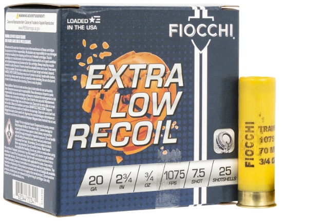 Picture of Fiocchi Exacta Target Low Recoil Trainer 20 Gauge 2.75" 3/4 Oz 1075 Fps 7.5 Shot 25 Bx/10 Cs 