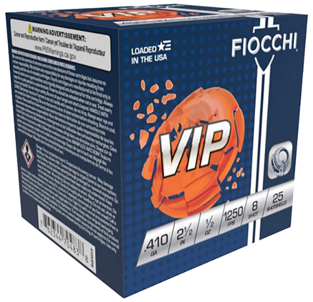 Picture of Fiocchi Exacta Target Vip 410 Gauge 2.50" 1/2 Oz 1250 Fps 8 Shot 25 Bx/10 Cs 